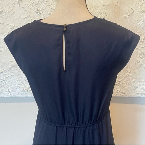 Banana Republic Geometric Cutout Neckline Dress Navy Blue Sz 00P Petite NWT - Picture 8 of 8